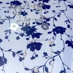 Pearl Gold Bracelet& Flower/Heart bracelet